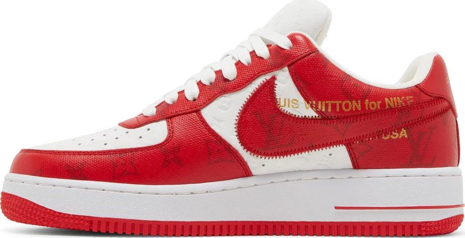 Louis Vuitton Nike Air Force 1 Low By Virgil Abloh White Red