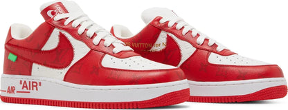 Louis Vuitton Nike Air Force 1 Low By Virgil Abloh White Red