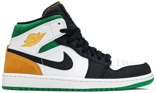 Air Jordan 1 Mid White Laser Orange Lucky Green