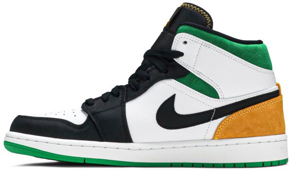 Air Jordan 1 Mid White Laser Orange Lucky Green