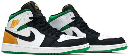 Air Jordan 1 Mid White Laser Orange Lucky Green