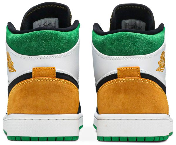 Air Jordan 1 Mid White Laser Orange Lucky Green