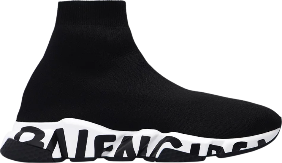 Balenciaga Speed Graffiti Trainers Black White